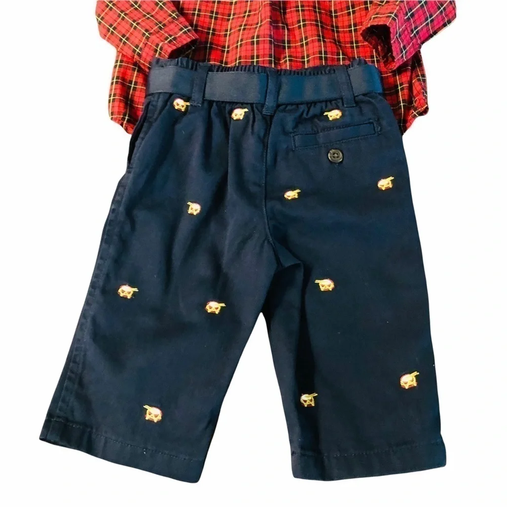 POLO RALPH LAUREN - Infant boys shirt and Christmas pants size 6 months